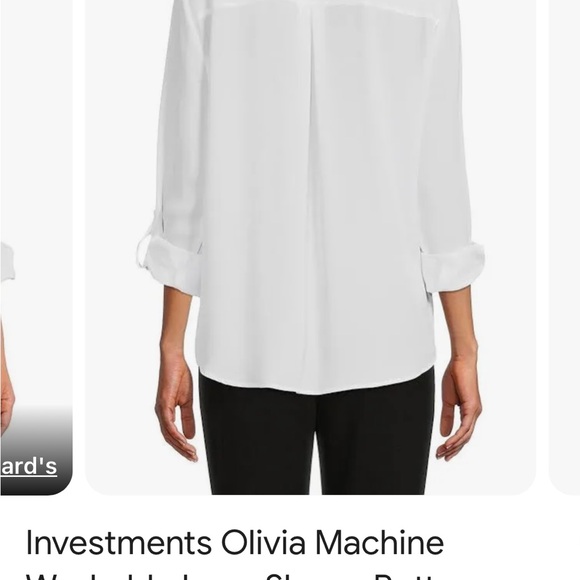 EUC Investments Petites White Button Down 2 Pocket Roll Up Sleeves Collared - Picture 2 of 8